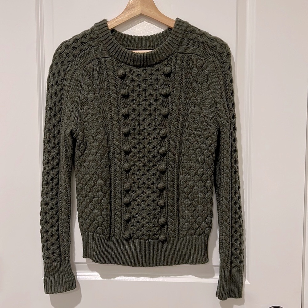 J crew wool olive green sweater XXS